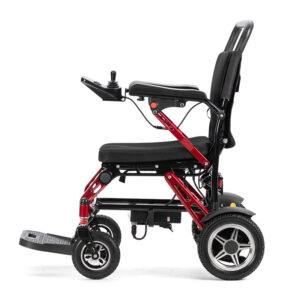 magnesium alloy frame ultra lightweight folding electric wheelchair 24v 10ah lithium battery powered wheelchairs